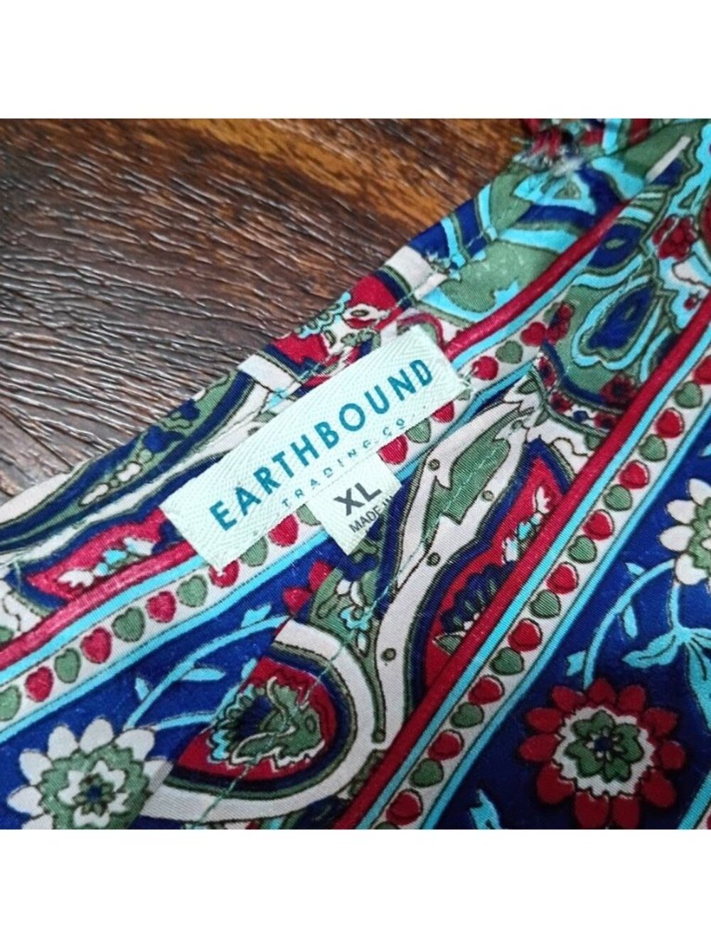 Earthbound Paisley Print Maxi Dress Boho V-Neck Elastic Waist XL - Picture 5 of 14